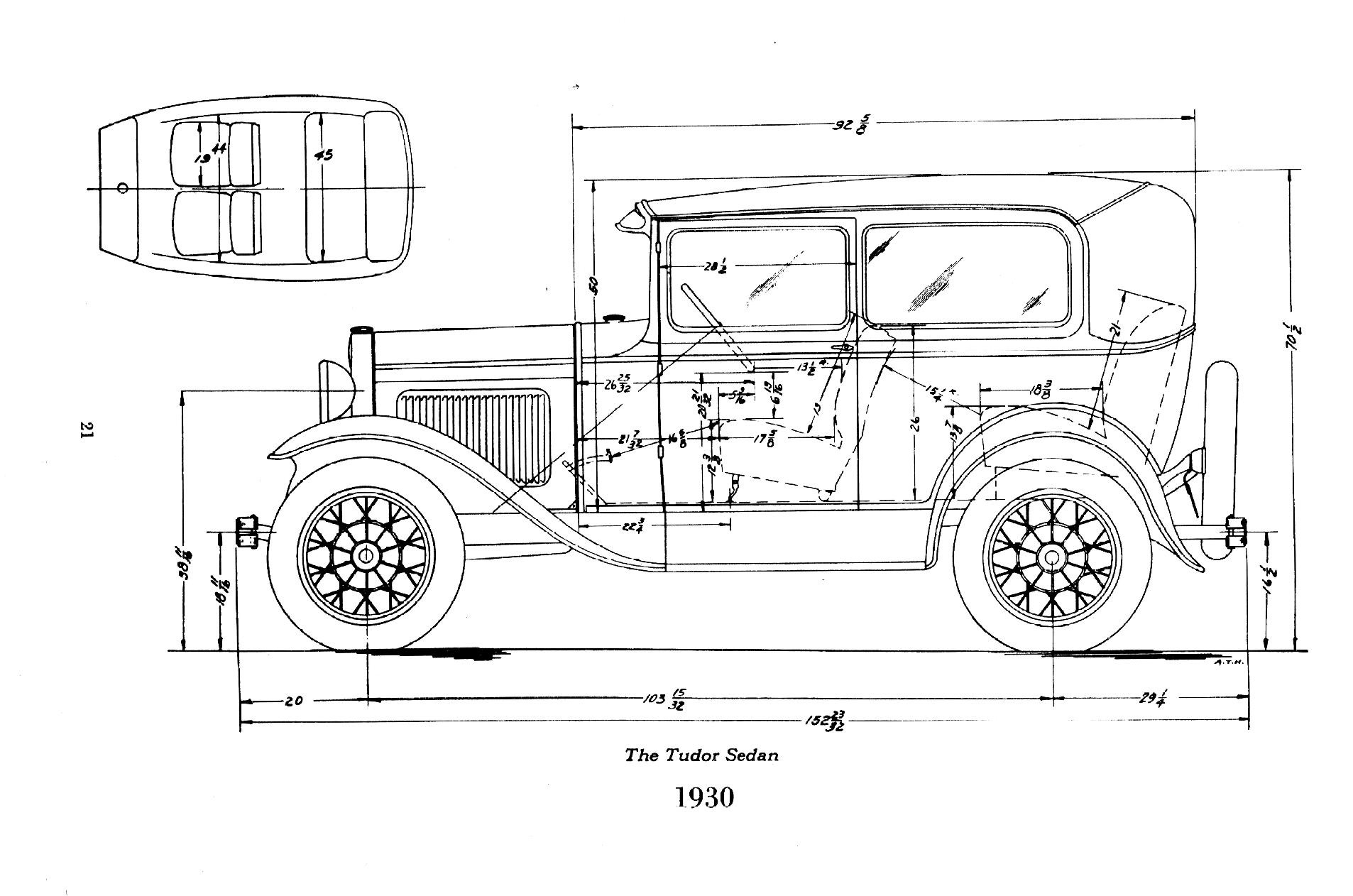 ford model a dimensions