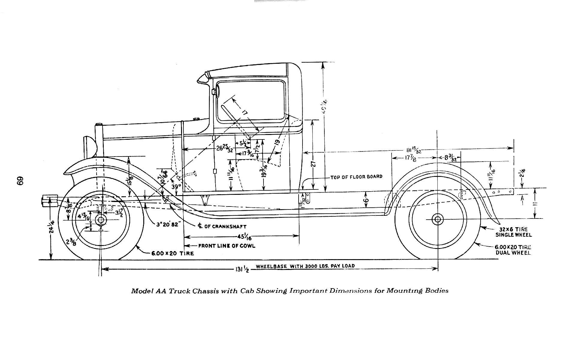 1931 Ford model a truck dimensions #1
